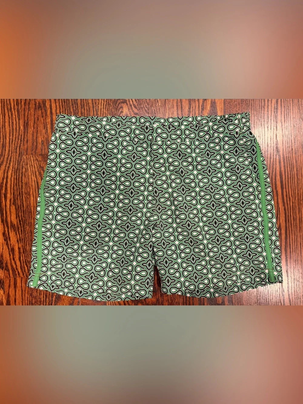 Fair Harbor Swim. Green & Black Patterned Men’s Swim Trunks. Size 32 Waist.